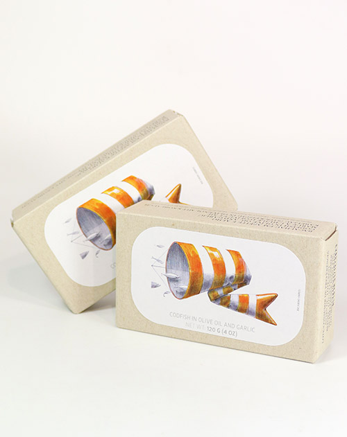 Kabeljau (Stockfisch) in Olivenöl mit Knoblauch