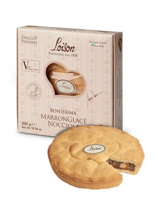 Bonissima Marron Glacè Nocciola - Kleine Torte mit kandierten Maronen und Haselnüssen von Loison 300g