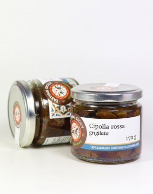 Cipolla rossa grigliata - Gegrille rote Zwiebeln mit Meersalz und Pfefferminz in Olivenöl