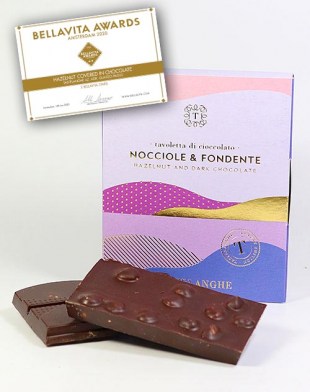 Tavoletta di Cioccolato Nocciole & Fondente - Zartbitter-Schokolade mit ganzen geröstete Haselnüssen IGP aus dem Piemont, 110g