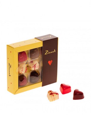 Cuoricini frutto della Passione - Edle Schokoladenherzen, Confiserie Ziccat 75g