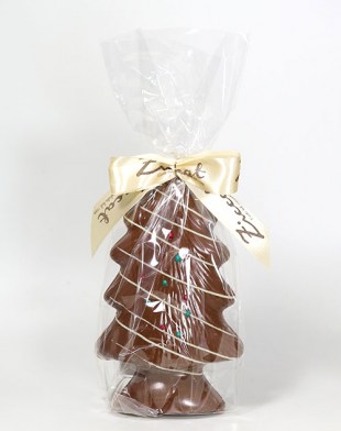 Weihnachtsbaum Vollmilch aus Schokolade, gefüllt, Ziccat, Turin (Piemont), Italien