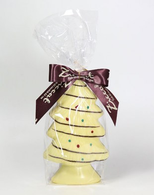 Weihnachtsbaum aus zweierlei Schokolade, gefüllt, Ziccat, Turin (Piemont), Italien