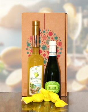 Geschenkset Limoncello, Prosecco & Amaretti