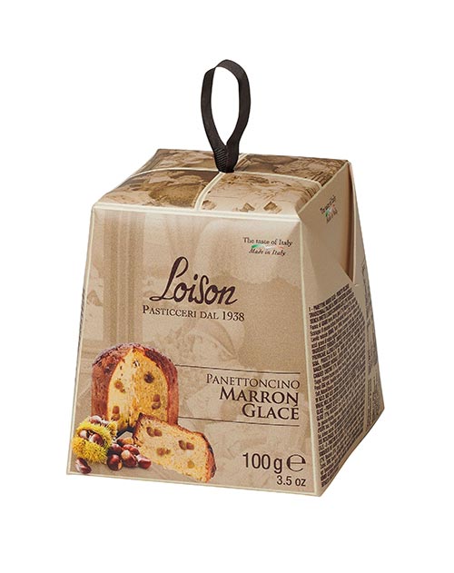 Kleiner Panettone mit kandierten Kastanien - Panettoncino Marron Glacé von Loison 100g
