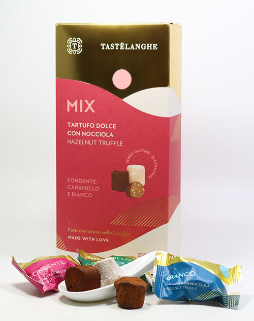 Trüffelpralinen Mix mit Piemont Haselnüssen IGP, Tastelanghe 200g