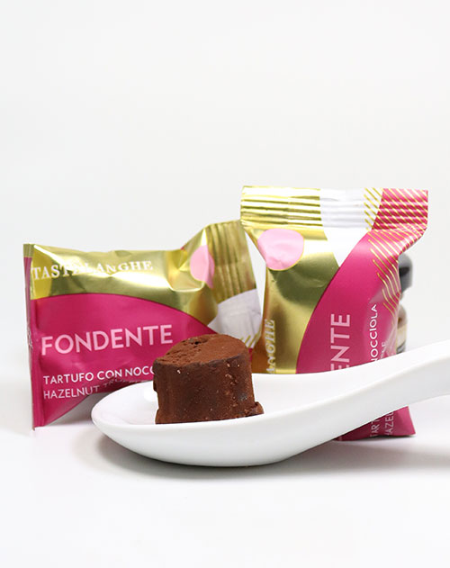 Trüffelpraline mit Zartbitterschokolade und Piemont-Haselnüssen IGP, Tartufo con Nocciole Fondente, Tastelanghe 11g