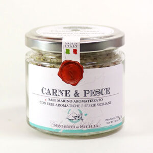 Carne & Pesce Sale Marino aromatizzato - Natürlich aromatisiertes Meersalz, speziell für Fisch- und Fleischgerichte 200g, BBQ