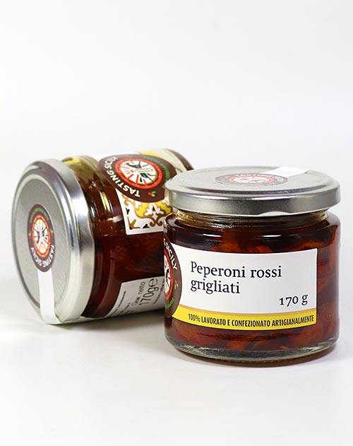 Eingelegte gegrillte Paprika - Peperoni rossi grigliati, Tasting Sicily 170g