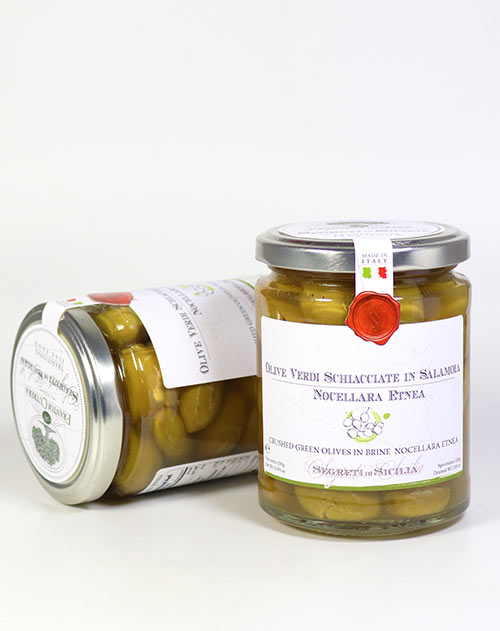 Olive Verdi Schiacciate in Salamoia Nocellara Etnea 290g/220g