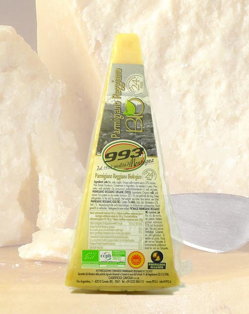 Echter BIO-Berg-Parmigiano - Parmigiano Reggiano di Montagna D.O.P., 24 Monate gereift, BIO (Parmesan) 254g