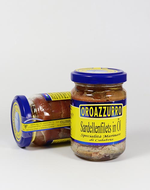 Sardellenfilets in Sonnenblumenöl, Oroazzurro, Kalabrien, 150g/100g