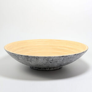 bibol DIA flache mittelgroße Schale 25 cm, Bambus mit Eierschalen (fair & authentisch)