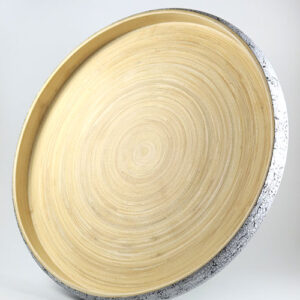 bibol KHAY Tablett 35 cm, Bambus mit Eierschalen (fair & authentisch)