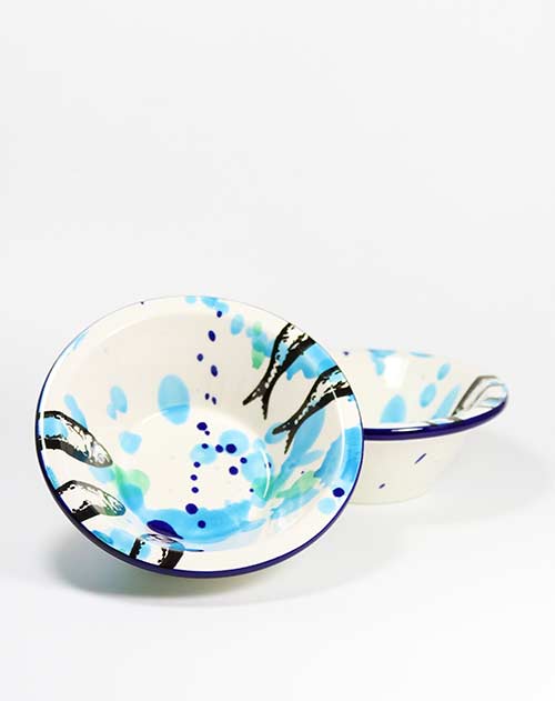 Kleine Keramik-Schüssel Sardinen-Motiv 11,5 cm, ofenfest (Portugal)