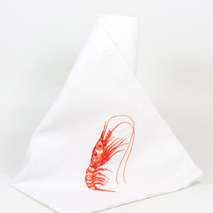 Große Stoff-Serviette 'Garnele' in Halbleinen aus Portugal