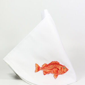 Große Stoff-Serviette 'Rotfisch' in Halbleinen aus Portugal