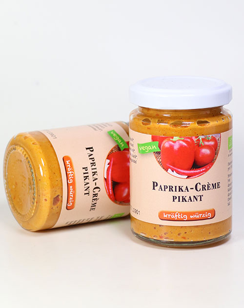 BIO Paprika-Creme pikant vom Bodensee. Kräftig würzig, 135g